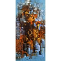 Shaista Momin, Untitled, 20 x 40 Inch, Acrylic on Canvas, Figurative Painting, AC-SHM-013